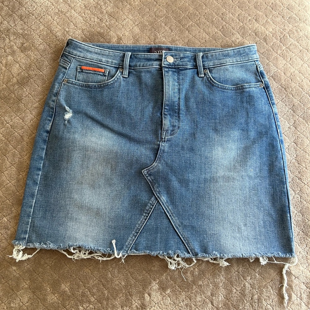 NYDJ Denim Skirt | Raw Hem | Size 12